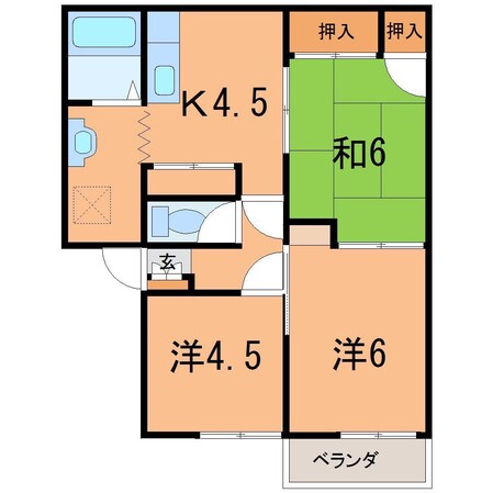 グランドールＢの物件間取画像